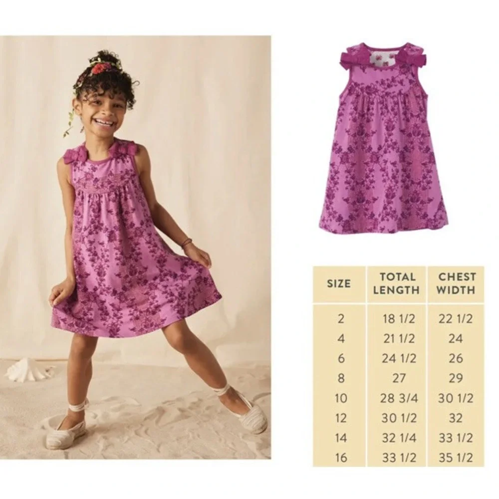 Matilda Jane Girls Clearwater Sleeveless Purple Fuchsia Dress Size‎ 4 New
